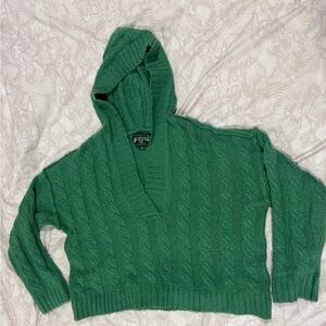 American Eagle Outfitters Green V-Neck Sweater
